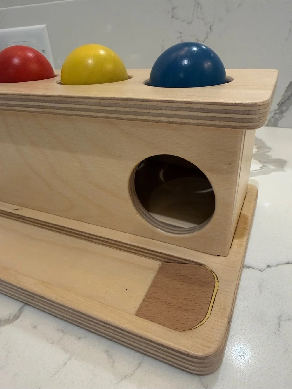 Monti Kids Wooden Push Box Montessori Toy